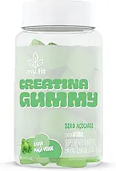 Creatina Gummy, Sabor Maça Verde (60 Gomas) 3g de Creatina por Dose, Zero Açúcar - My Fit