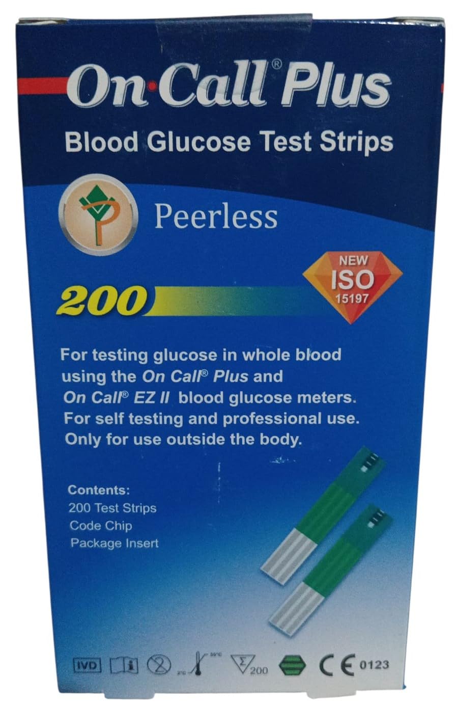 On Call Plus Blood Glucose Test Strips 200 Strips Ref : G133-119 glucometer strip with code 007sugar test strips-picture-17