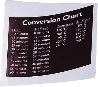 Air Fryer Accessories Cheat Sheet Cooking Times Temperature Quick Reference Guide, Air fryer Cooking Chart/Kitchen Unit Conversion Chart