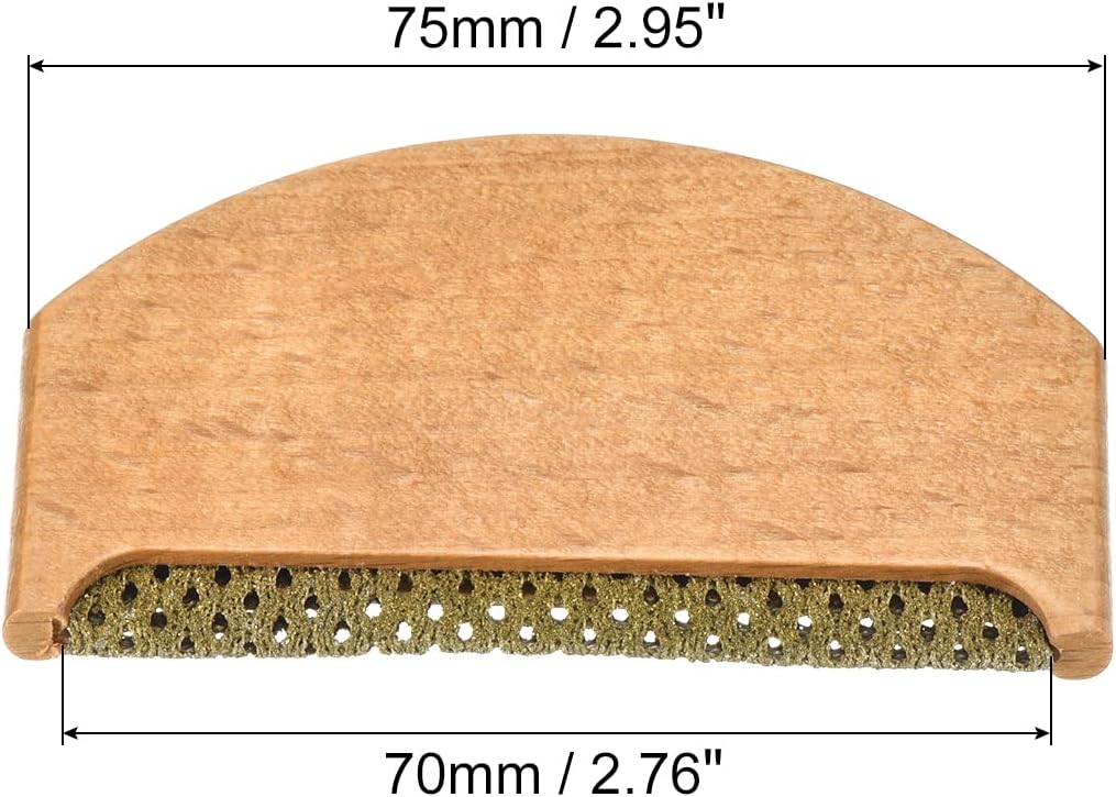 PATIKIL 75mm Wood Sweater Comb, 1 Pack Portable Mini Fuzz Remover Fabric Shaver Cleaning Tools, Golden