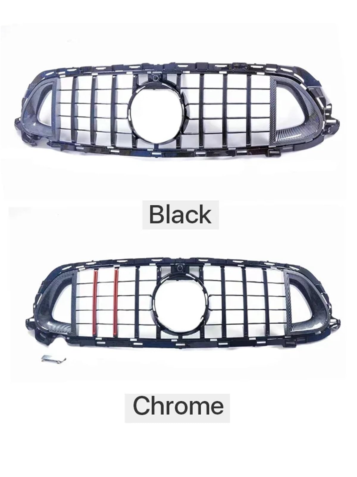 Pasuje do Mercedesa Benz Klasy C W206 Maska samochodu Grill GT Grille Fit C180 C200 C300 C350 AMG Brs Style Grill 2022+ Część samochodowa(GT Black Color)