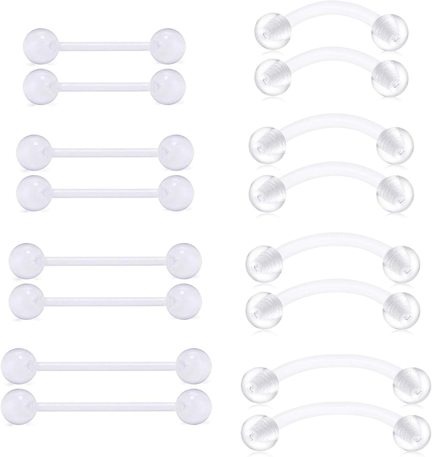 Buy MODRSA Plastic Nipple Tongue Rings Nipplerings 14G Flexible Tongue