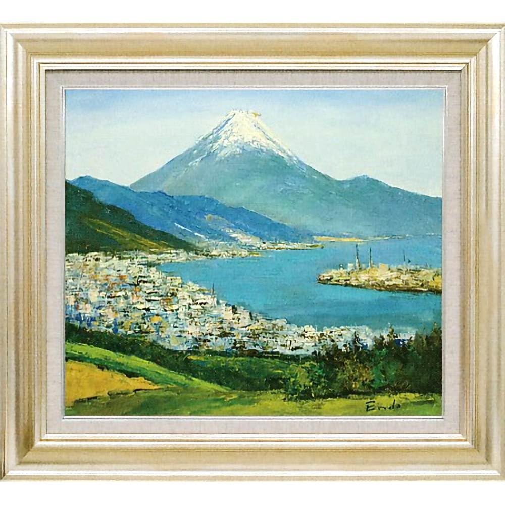 Amazon.co.jp: 遠藤勝 清水港 F10号 受注制作 油彩画 油絵 風景画