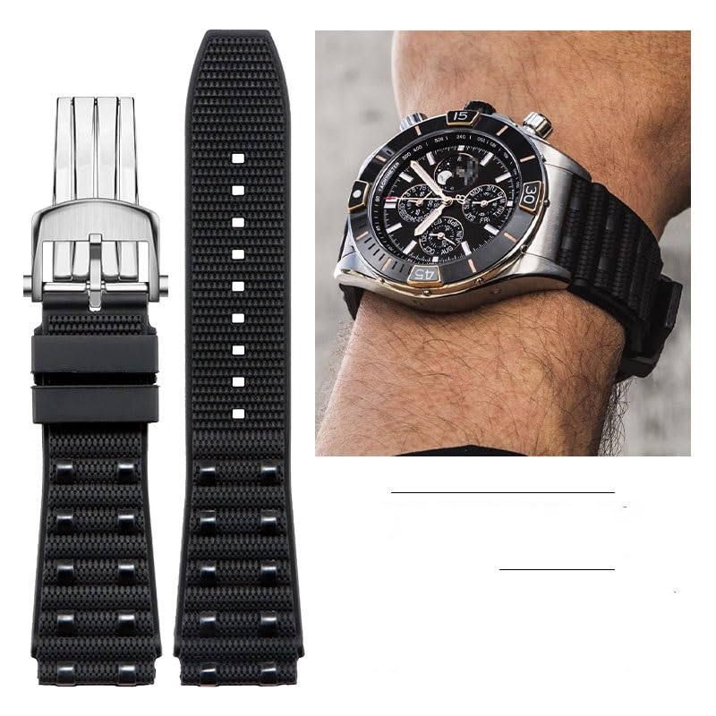 Kautschukarmband für BREITLING Chronomat B01 Silikonarmband mit konvexer Schnalle