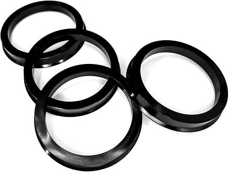 4 PCS Car Wheel Hub Centric Rings, 73.1-60.1mm Hubrings Hub Reducing Ring Hubcentric Rings, Automotive Accessories Wheel Hub Center Shaft Shock Absorbing Collar Adapter Ring for Most Cars Black