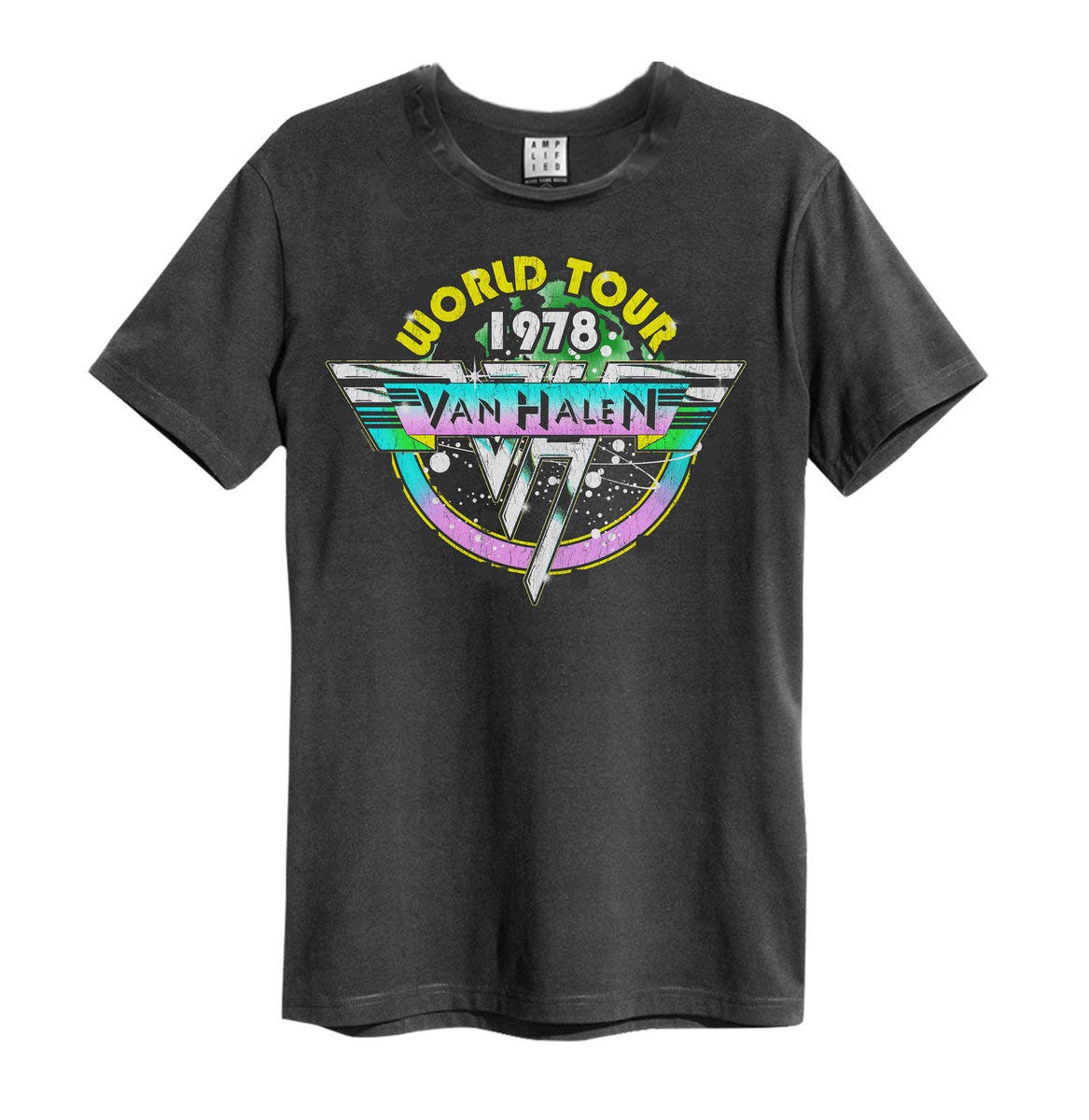 Amplified Van Halen World Tour 78' Mens T-Shirt in Charcoal (XL)