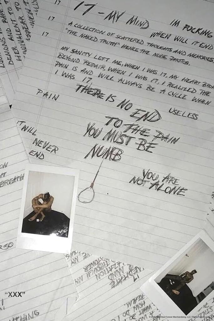 XXXtentacion 17 Album Cover Art Merch XXX Bad Vibes Forever Skins Trap Music Aesthetic Cool Wall Decor Art Print Poster 12x18