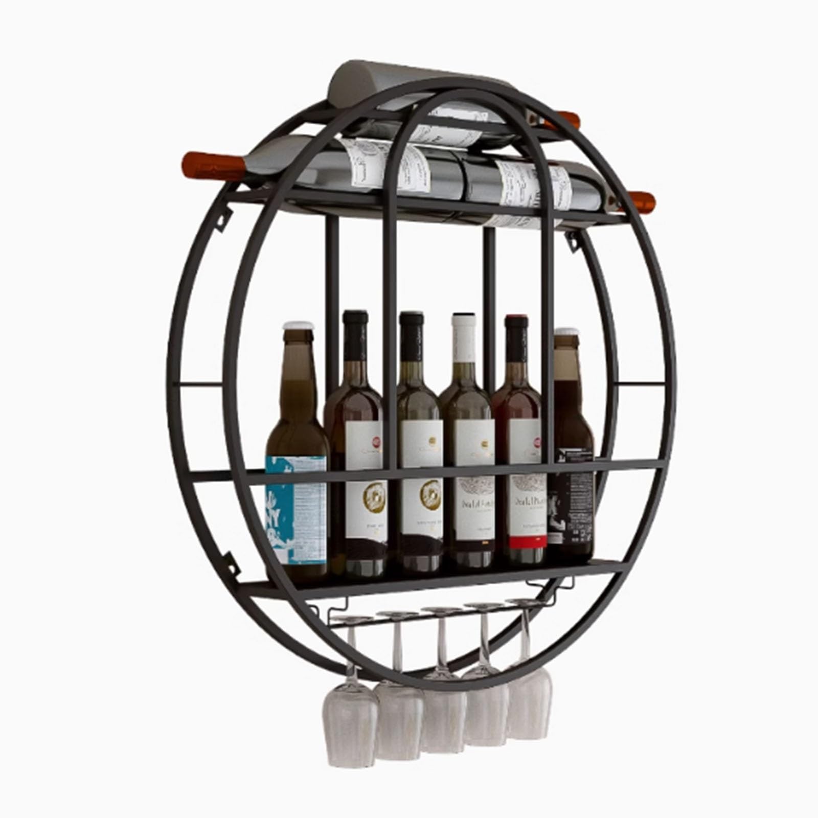 Étagère murale pour bouteilles de vin pour libérer le plan de travail de la cuisine