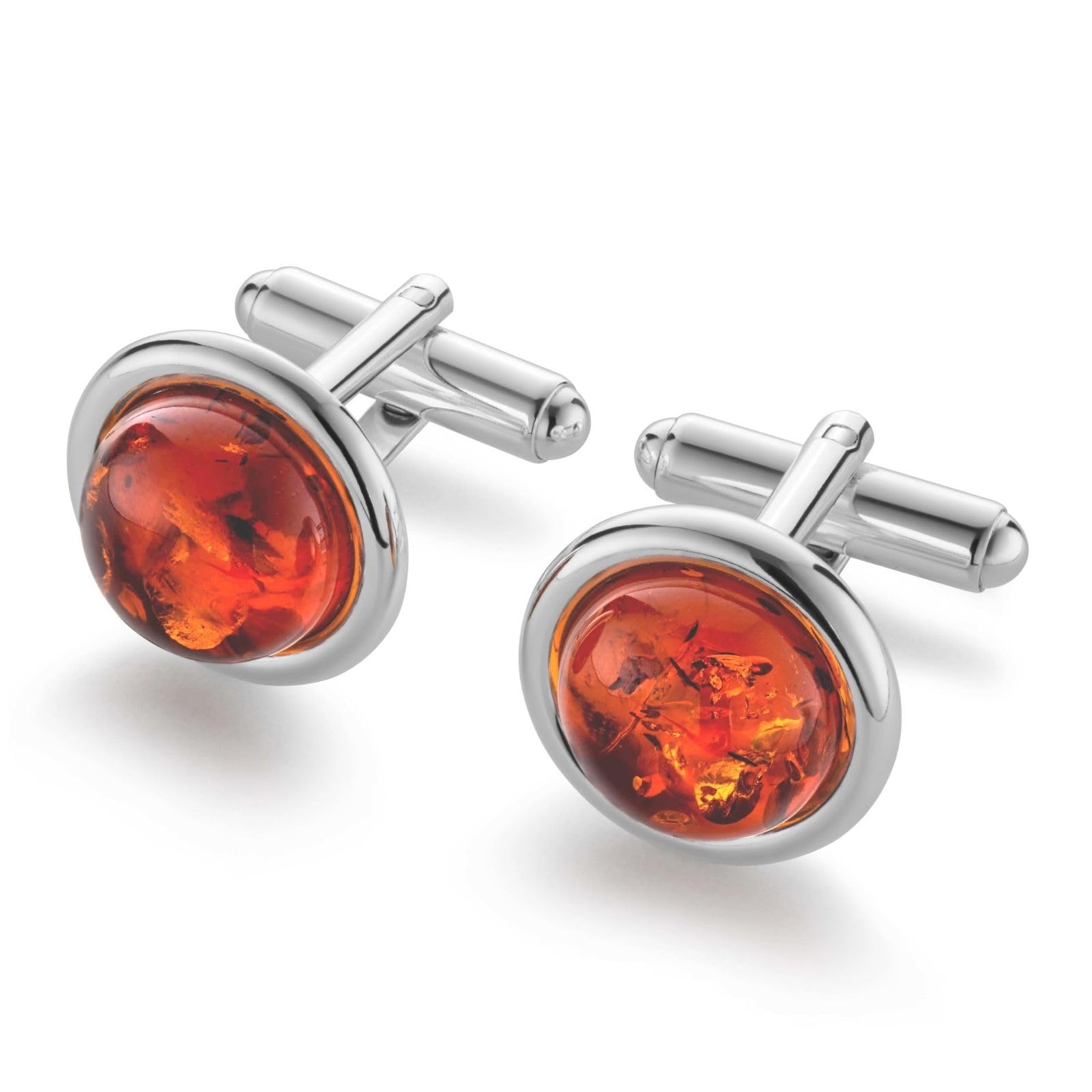 Gemelli Da Uomo In Argento Sterling 925 Con Ambra Confezioni Raffinate