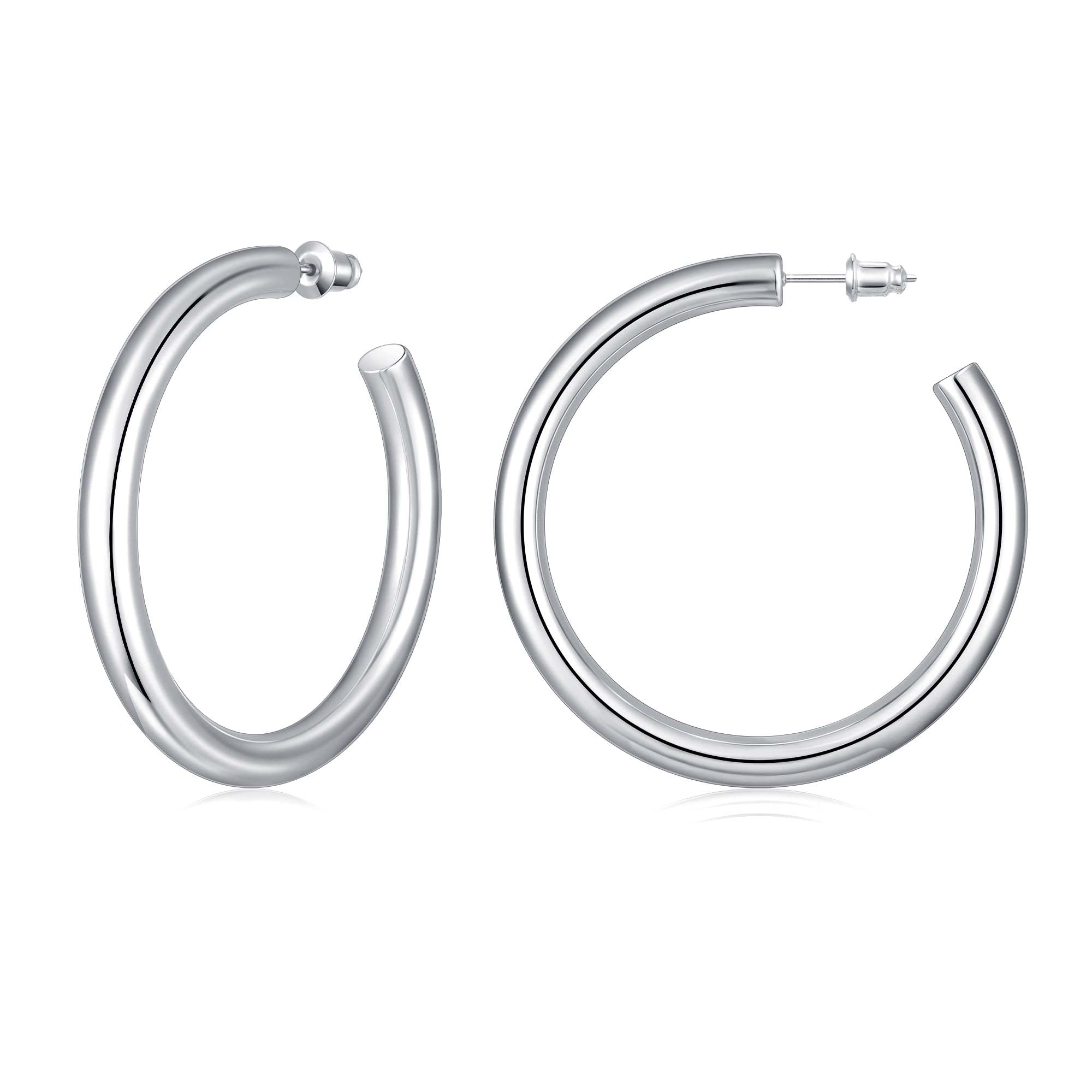Gacimy 14K Gold Plated Chunky Open Hoop Earrings for Women