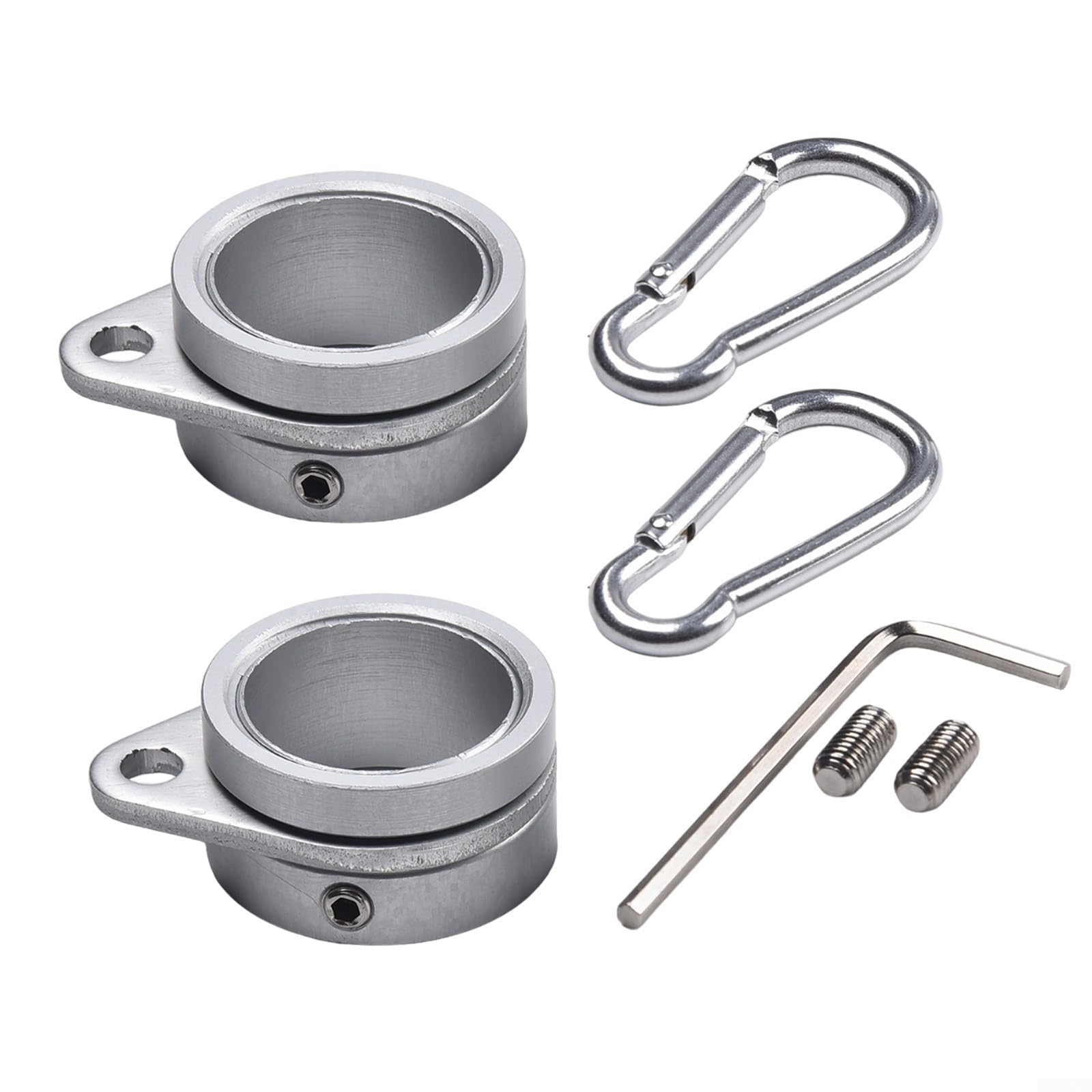Solaughguy Anti-Wrap Flag Pole Rings 2 Pack Aluminum Alloy 360ยฐ Rotating Clips For 0.75-1 Inch Poles Adjustable Swivel Rings Easy Install Garden Outdoor Flagpole Accessories