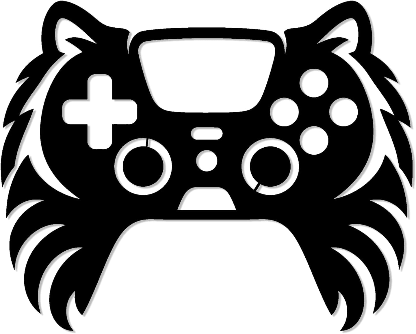Gaming Controller Shaped with Animal Ears Metal Wall Art WallArt Decor Metal Outdoor Decor Metal Signs Modern Quirky Wall Sculpture Cute Trendy Wall Decoration for Game Room Bedroom Apartment Dorm Room Black 12in