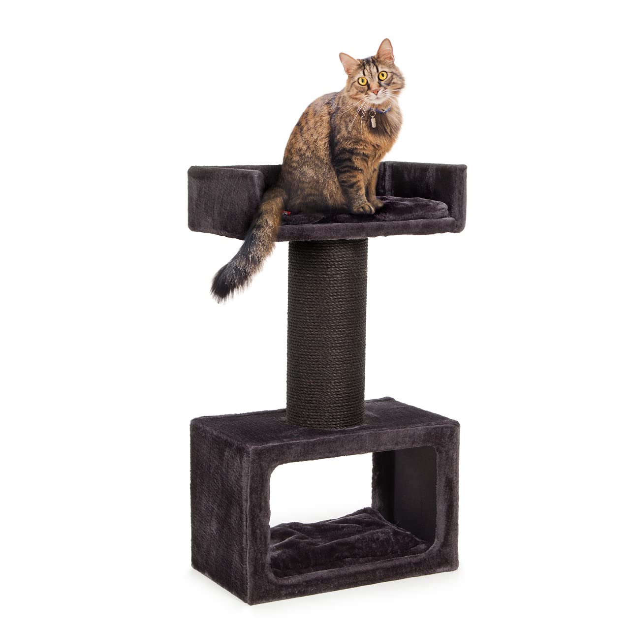 CanadianCat Company | Kratzbaum stabil 106 cm für große Katzen | Premium Qualität | 20 cm Sisalstämme mit 8 mm dickem Sisalseil | 600g Plüsch | Kratzbaum für schwere Main Coon