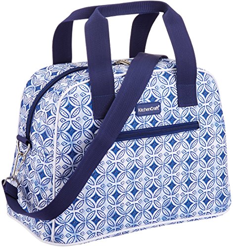 Kitchencraft We Love verano tile-patterned Hold all-style Cool bolsa, tela, azul, 15u00a0x 32u00a0x 25u00a0cm