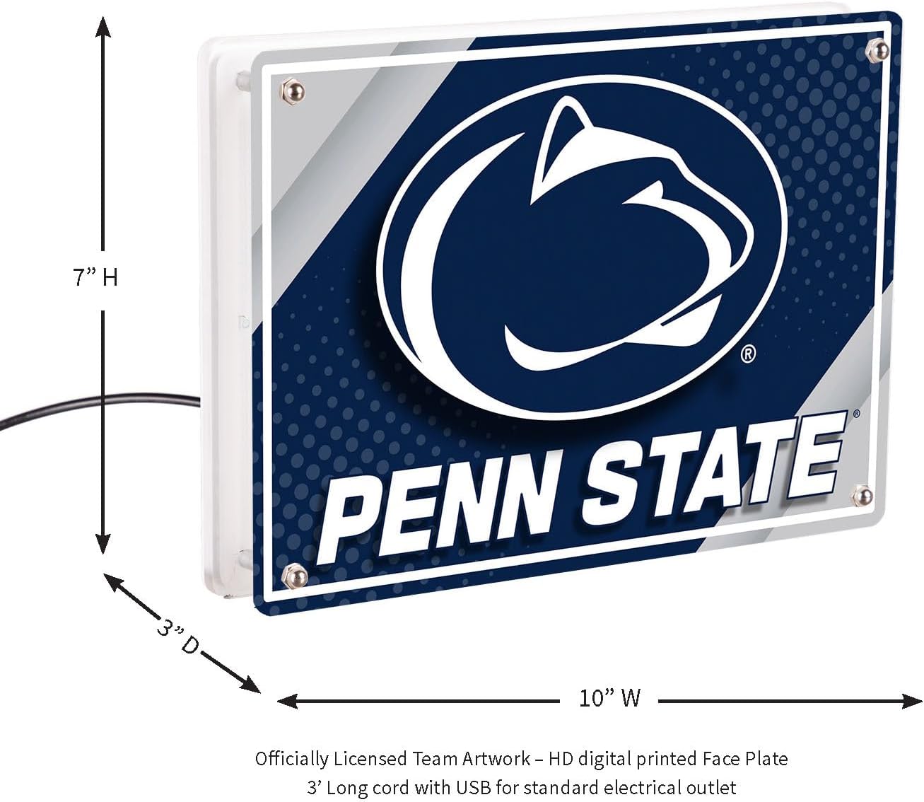 Team Sports America Evergreen NCAA Penn State Tabletop LED Light Signs Decor| Free-Standing Desk Night Light | 7 x 10 x 3 Inches | Christmas Gift for Men, Women | Made in USA