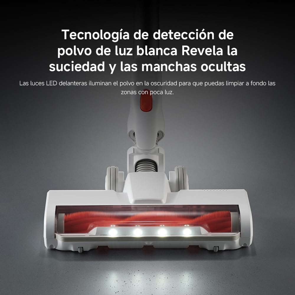 XIAOMI G20 Lite Potencia 18 kPa, hasta 40 min autonomía, Aspirador inalámbrico detección Polvo luz Blanca, Juego de Cabezales 2 en 1, Vaciado un Toque, Limpieza Huecos sofás y teclados de Ordenador 7