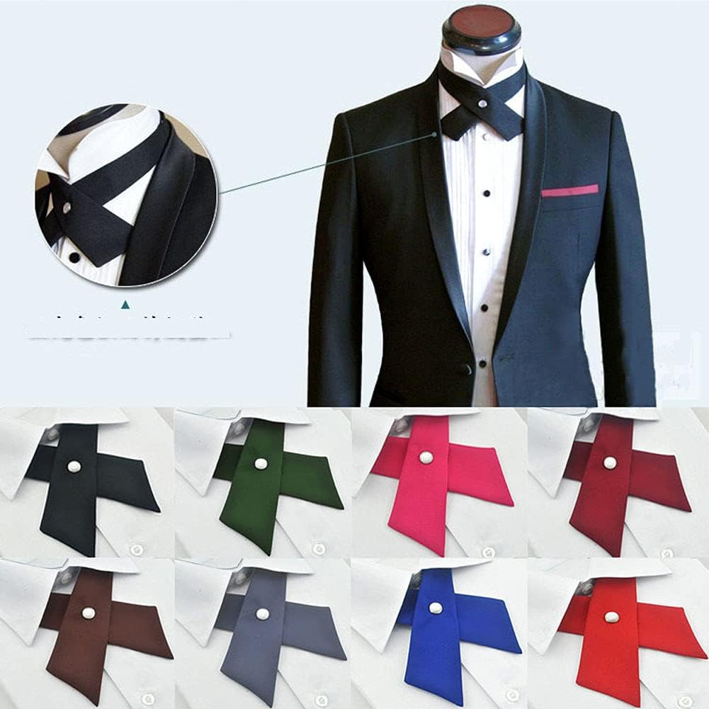 FASELE Adjustable Criss-Cross Bowtie School Uniform Pre Tied Bows for Women Girls Men Necktie Halloween Cosplay Costume Party