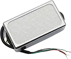 Captador Humbucker de Guitarra Elétrica com Bobina Dupla de Latão E Mini Captador de Substituição com Funções Adaptáveis Adequado para Guitarristas, Pescoço de Prata