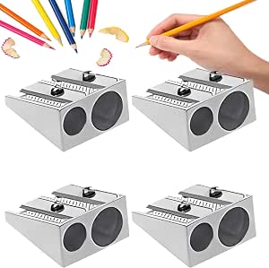 14 Stück Doppelloch-Bleistiftspitzer Aus Metall - 8/11 Mm, Handlich, Für Schule, Büro & Outdoor