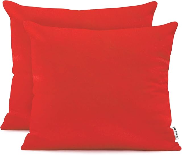 DecoKing 2 Poszewki na poduszki 50x60 cm Jersey bawełna zamek błyskawiczny czerwony Amber
