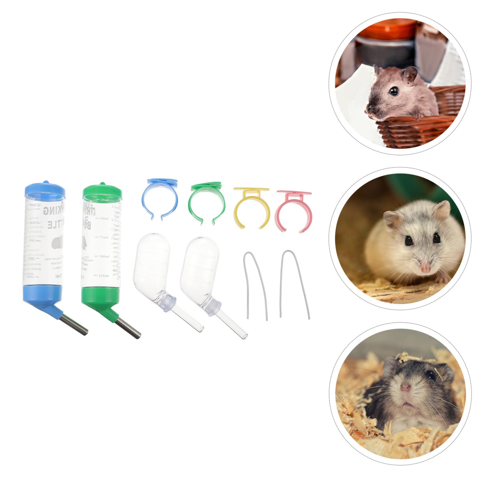 2 Juegos De Botellas De Agua Pequeñas para Mascotas Diseño Sellado para Conejos (4 Unidades)