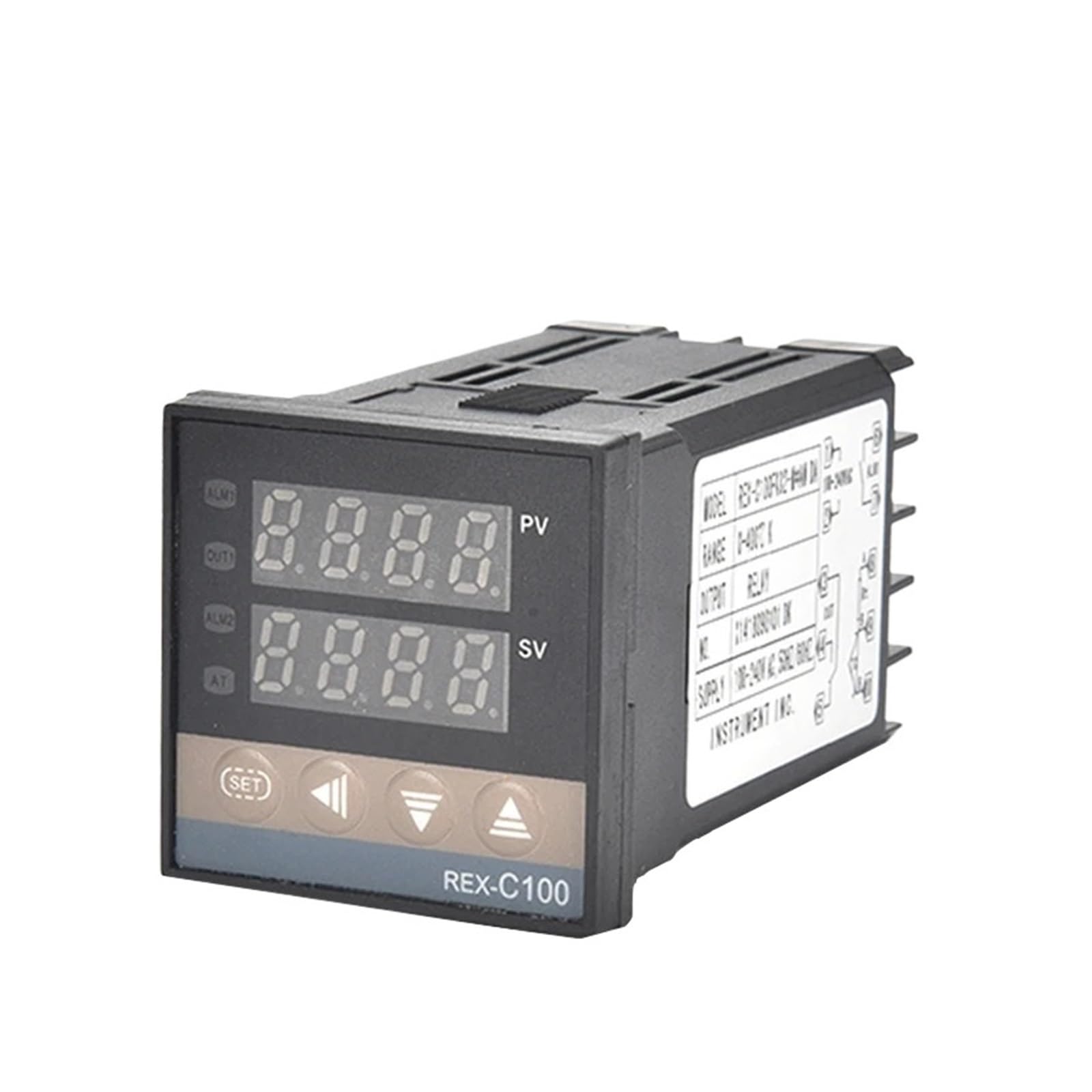 JJKKOZVQF 48 * 48 REX-C100 K J PT100 Thermostat 400 Degree 220V Digital Output Electronic Programmable Sensors Temperature Controller(REX-C100 J RELAY)