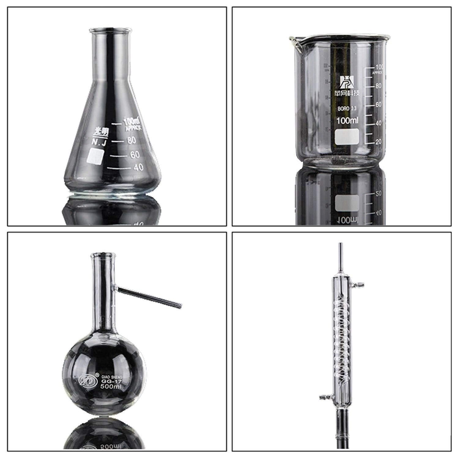 Lab Glaswaren Scientific, Labor DIY Distiller Ätherische Öle Destillationsgerät Labor Glassware Kit Chemie Lehrmittel