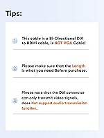 Vista 2 de CableCreation DVI to HDMI Adapter, Bi-Directional DVI Male to HDMI Female Converter, Support 1080P, 3D for PS3,PS4,TV