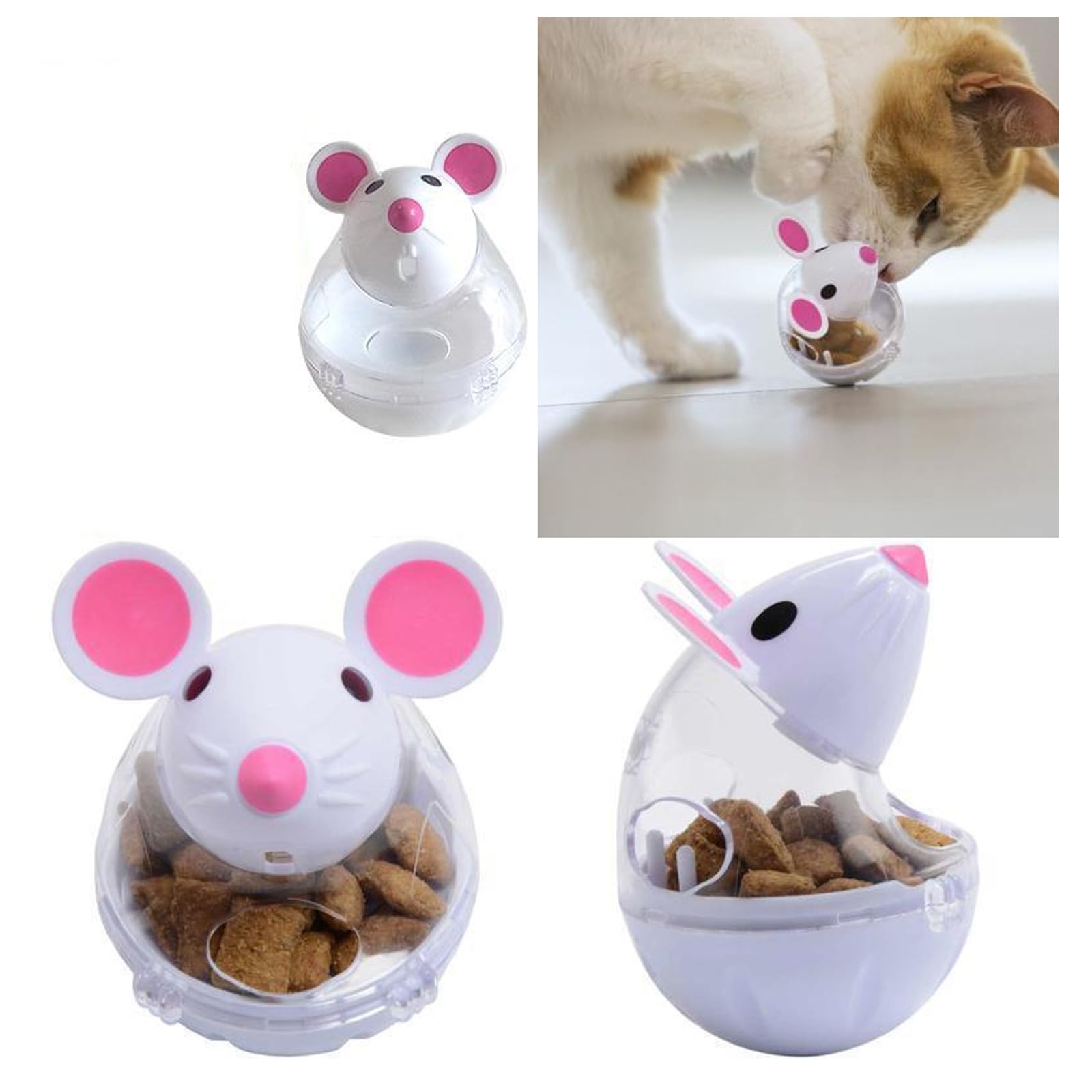 Juguete Alimentador De Juguete para Gatos, 2 Piezas, Dispensador De Comida para Gatos, Alimentador Interactivo De Comida para Gatos, Juguete para Mascotas, Alimentadores Automáticos