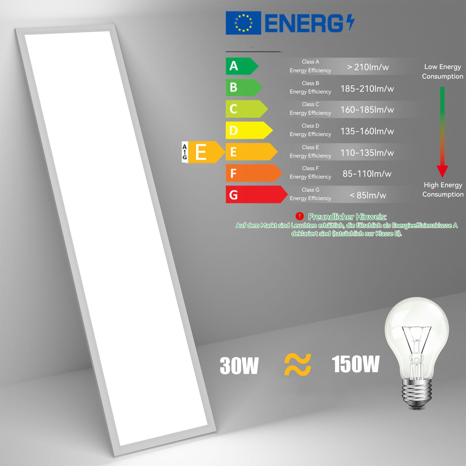 LED Panel 100x25cm, Deckenleuchte Dimmbar mit 30W 3000-6500K, LED Deckenlampe Flach mit Fernbedienung, Panelleuchte Decke Rechteckig für Büro Küche Wohnzimmer Schlafzimmer Badezimmer