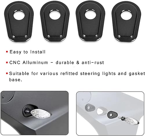 Miniatura 3 de 4 unids negro motocicleta adaptador de señal de giro espaciadores para Z900 Z650 Z400 Z800 Vulcan 650 S Ninja400 ZX6R V.ersys650, Libre (Free)
