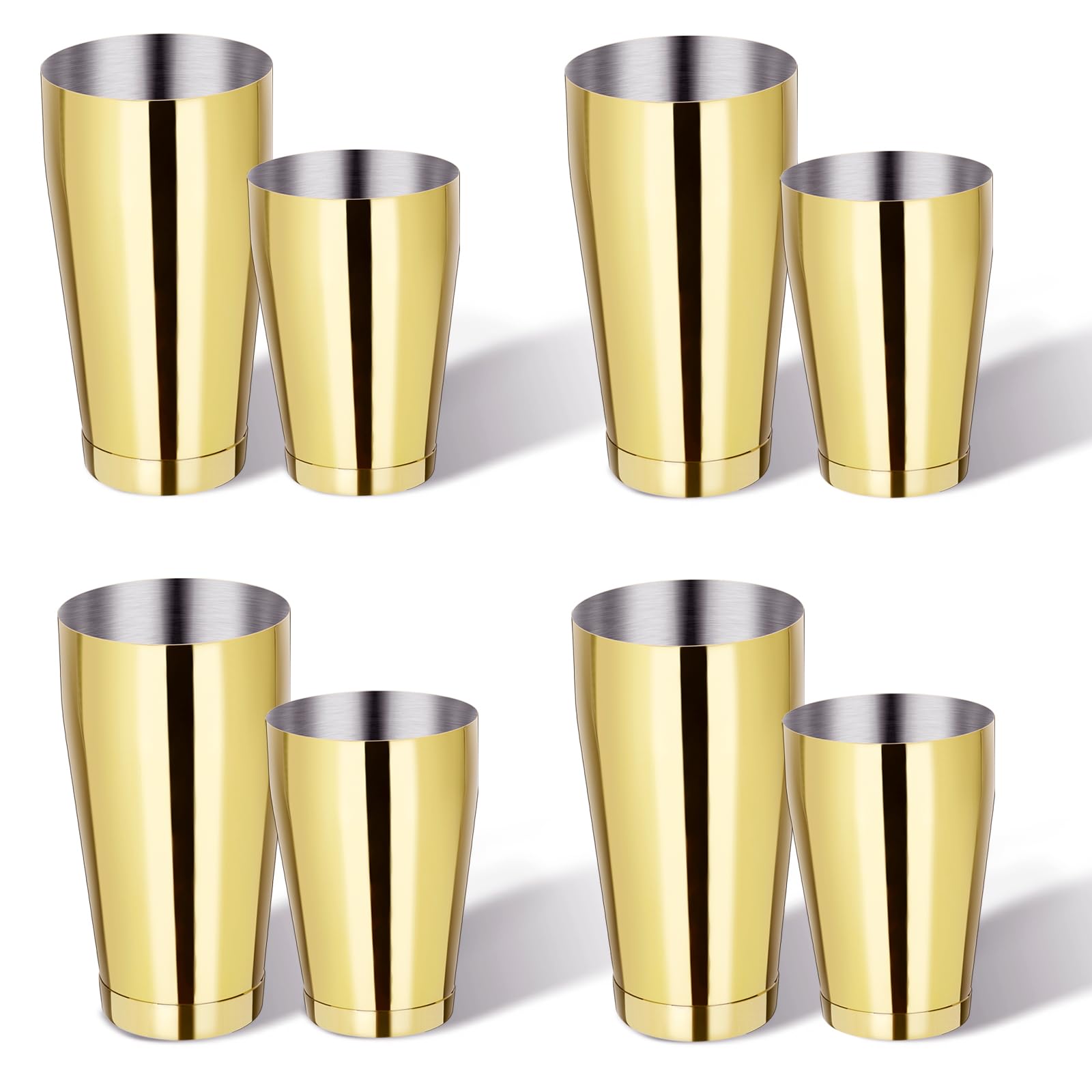 Mwellewm 8 Pcs Cocktail Shaker Boston Shaker Set Professional Bartender Kit Bar Shaker Stainless Steel Drink Bartending Martini Tin with 18oz & 28oz