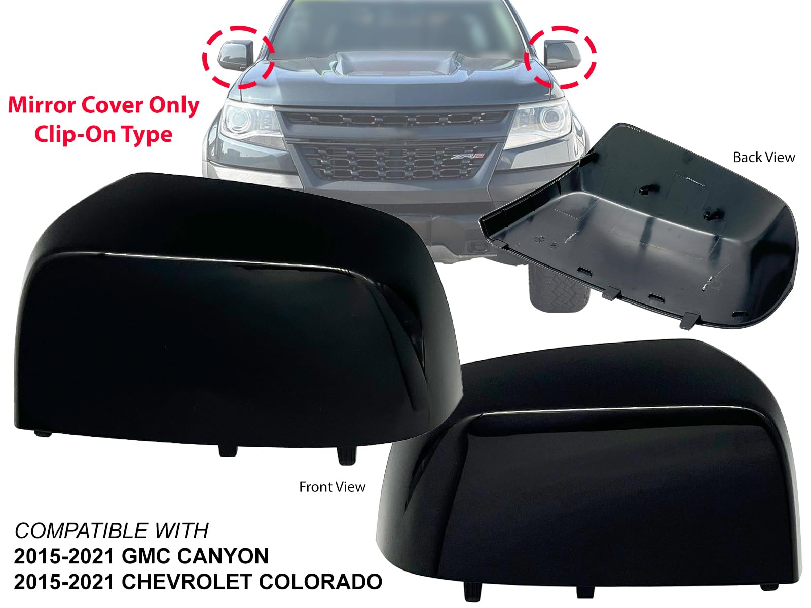 ACROPIX Car Rear View Right Passenger Side Mirror Cover Cap Replacement Gloss Black For CHEVROLET COLORADO PICKUP TRUCK For GMC CANYON PICKUP TRUCK Mirror Guard Covers, Complete Wing Mirrors - Canada