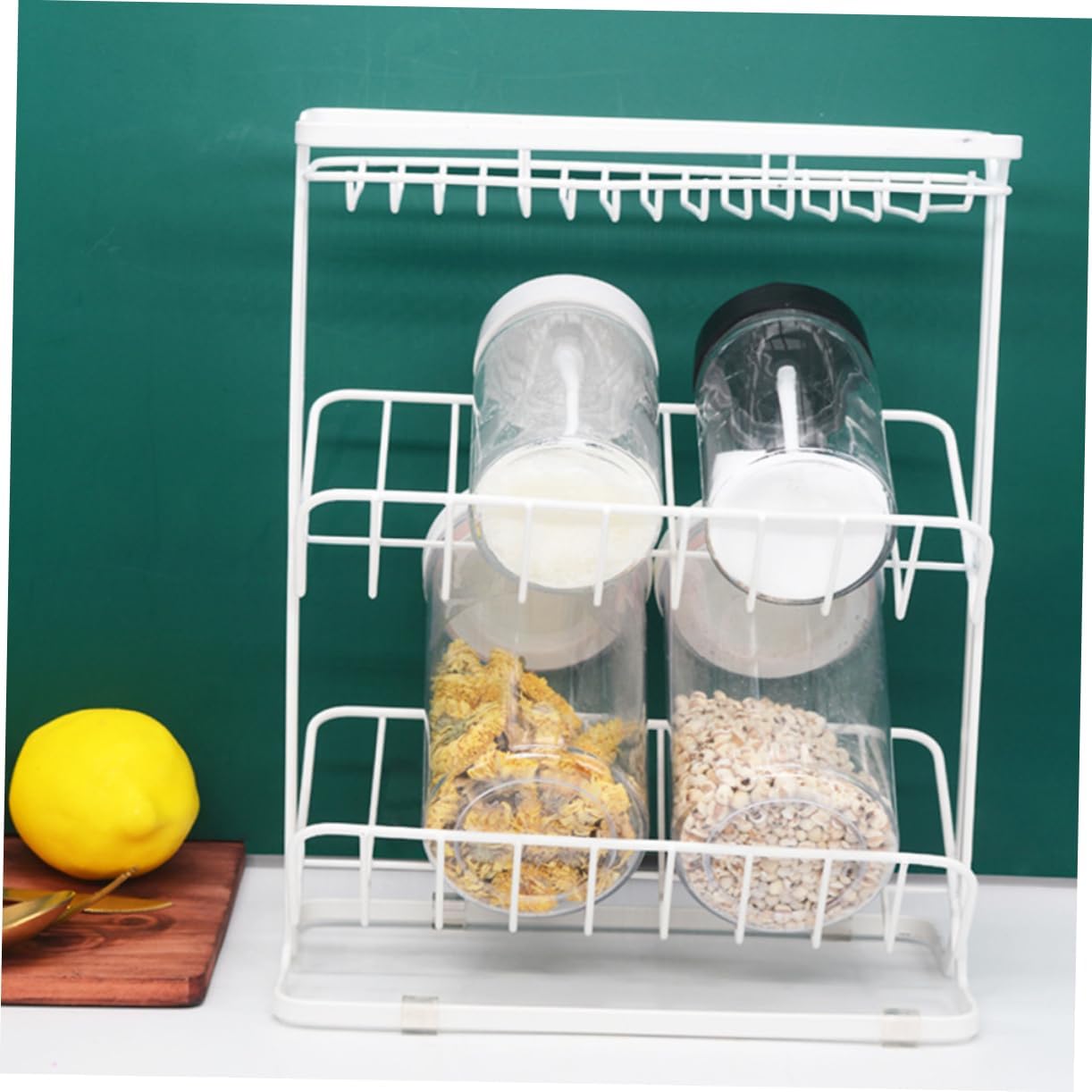 Ciieeo 1Pc Iron Kitchen Spice Bottle Rack Storage Organizer for Countertop Versatile Spice Storage for Kitchen Bathroom and More for Jars and Towels