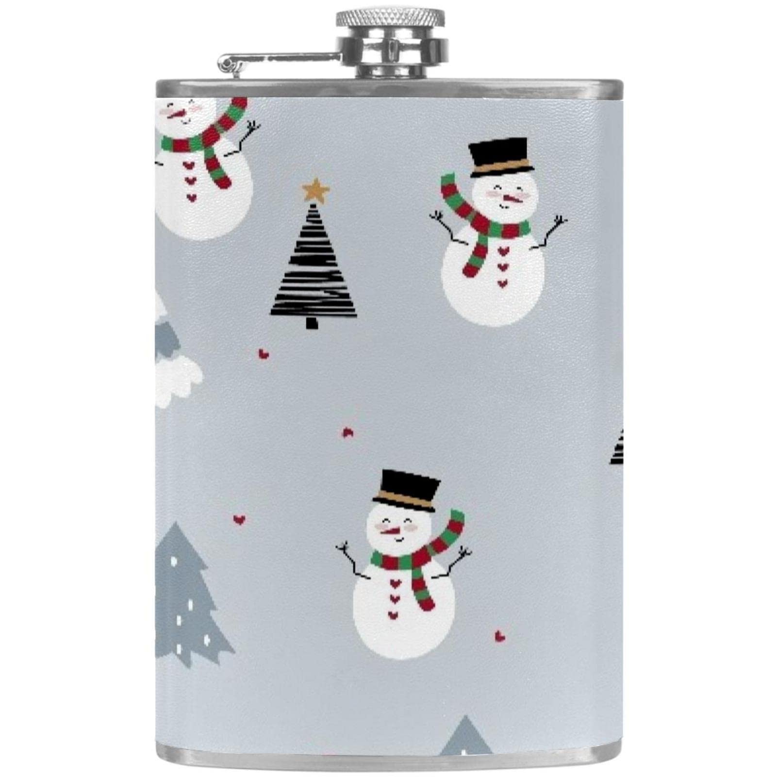 Flasque de Noël pour liqueur, le cadeau de poche idéal avec sapin et bonhomme de neige