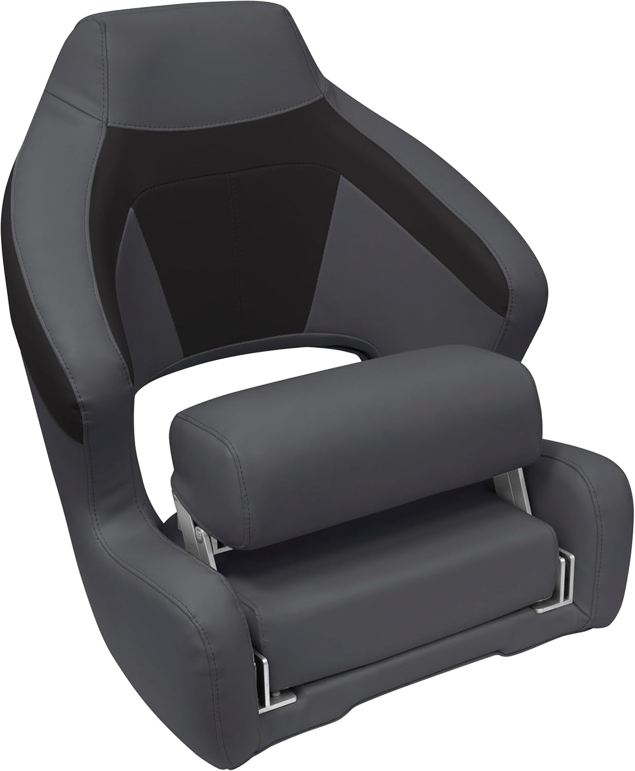 Wise BM3338-1890 Premier Series Pontoon XL Bucket Seat with Flip Up Bolster, Slate/Dark Neutral