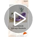 Image of 100% Natural Jute small box mini rope paper storage Round hamper baby nursery tray bucket for Living Kitchen, Office, Drawing Room,fruits, kitchen, office, Set of 3 (PURPLE)