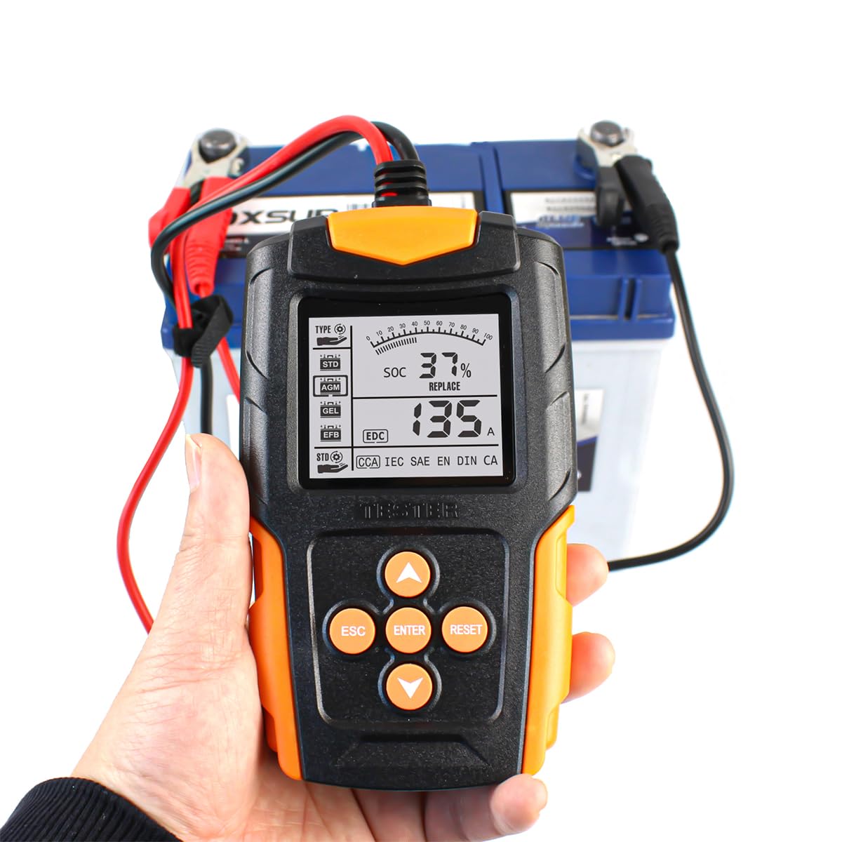 Alnicov 12V 24V Tester akumulatorów samochodowych Analizator akumulatorów LCD Narzędzie diagnostyczne ładowania samochodu Cyfrowy samochodowy tester akumulatorów diagnostycznych