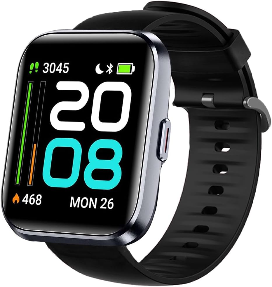 Lamshaw Silicone Replacement Soft Band Wristbands Straps with Stainless Steel Buckle Compatible for Quican ID208 Plus 1.8 Inches Smart Watch