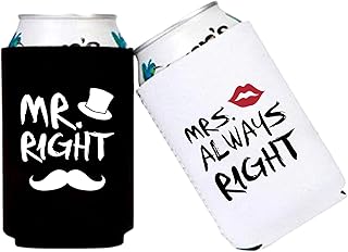 BachpartyGifts Cute Wedding Gifts - Mr and Mrs Novelty Can Cooler Combo - Engagement Gift for Couples.