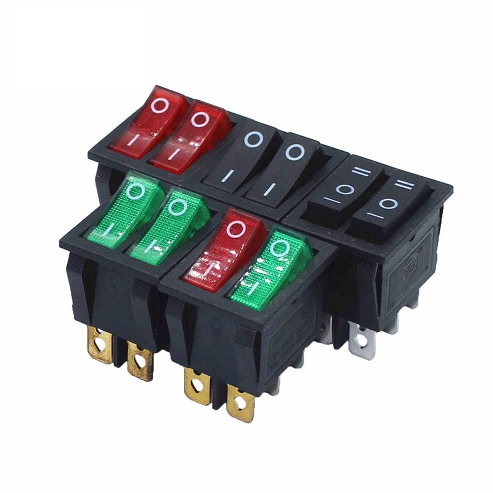 Solución para fallos eléctricos: Interruptor basculante 16A 250V AC de 6 pines con luz piloto