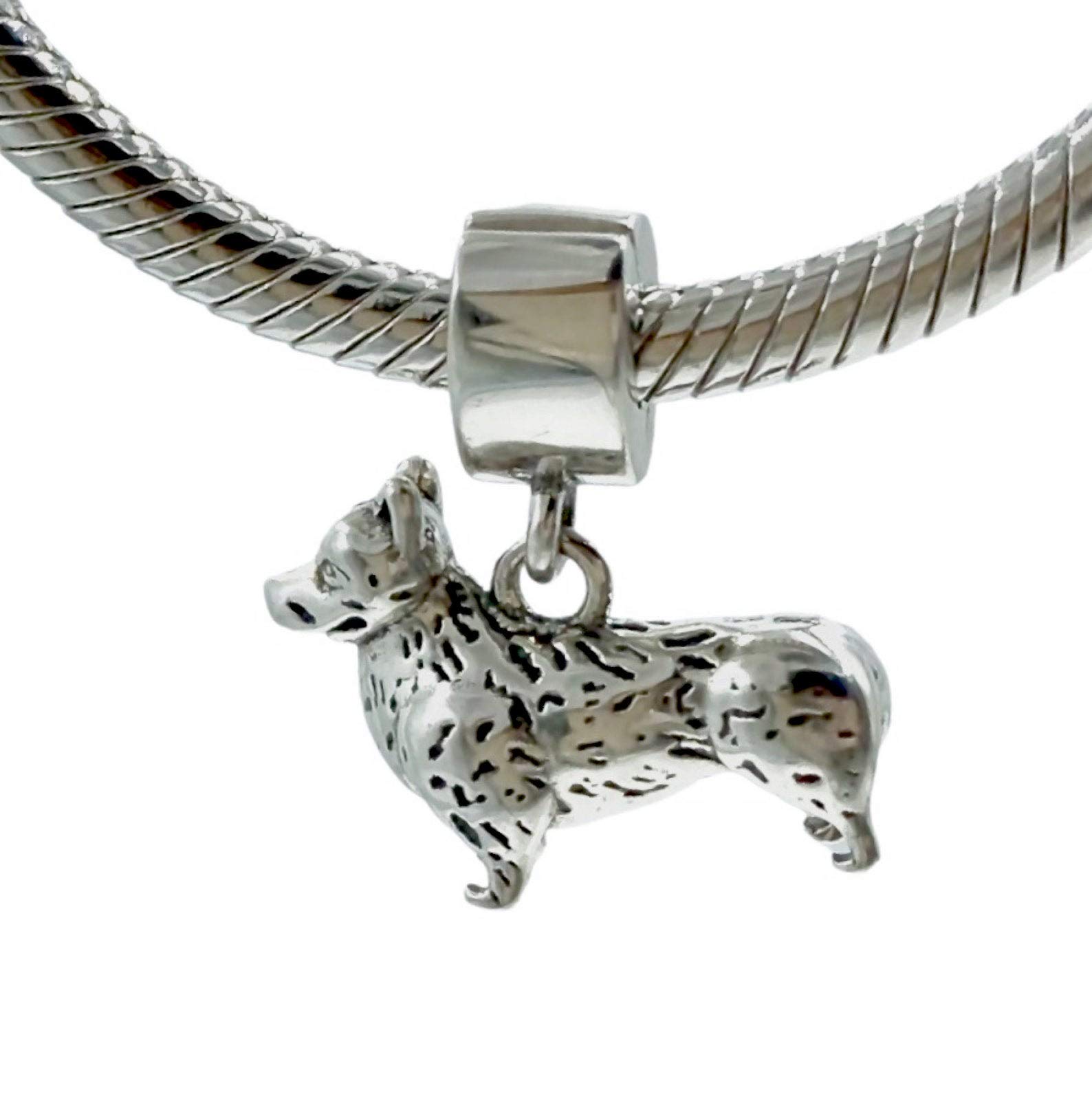 Charm Sterling Silver Corgi Pandora Charm Sterling Silver 3D Welsh