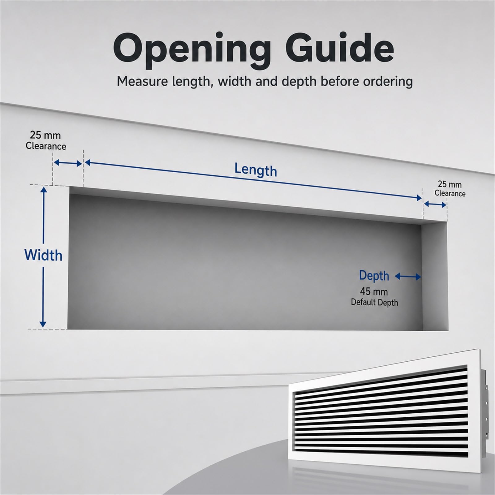 Grille de ventilation linéaire réglable