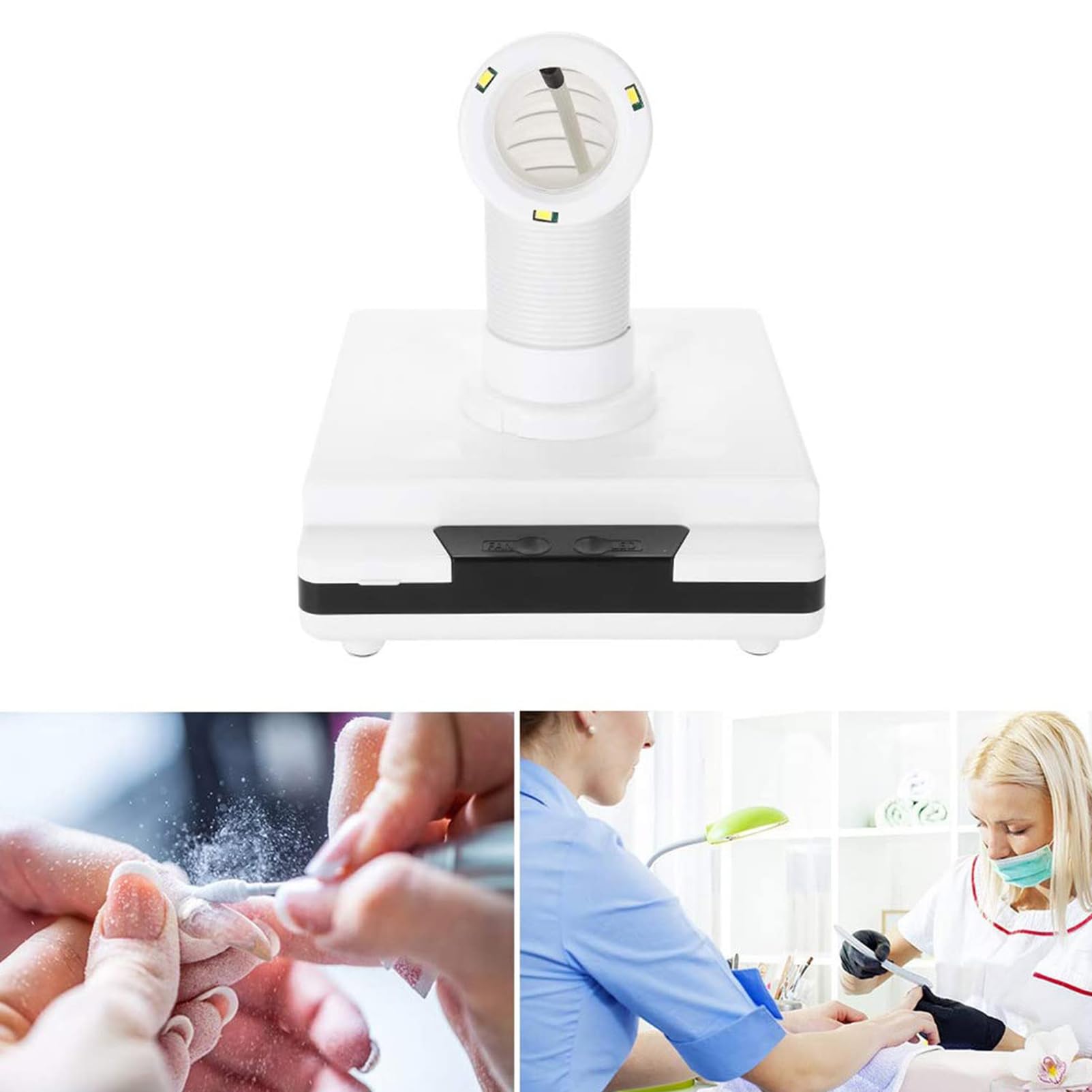 Odpylacz dentystyczny, mocny przenośny odkurzacz LED, obracany o 360°, elastyczny rurowy odpylacz do laboratorium dentystycznego, sprzęt do narzędzi dentystycznych