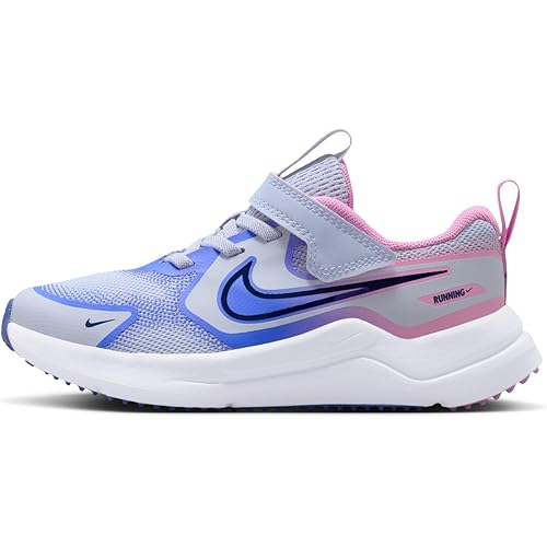 Nike Little Kid's Cosmic Runner Road Running Shoes Ghost/Midnight Navy-Sapphire-Light Magenta, 1Y