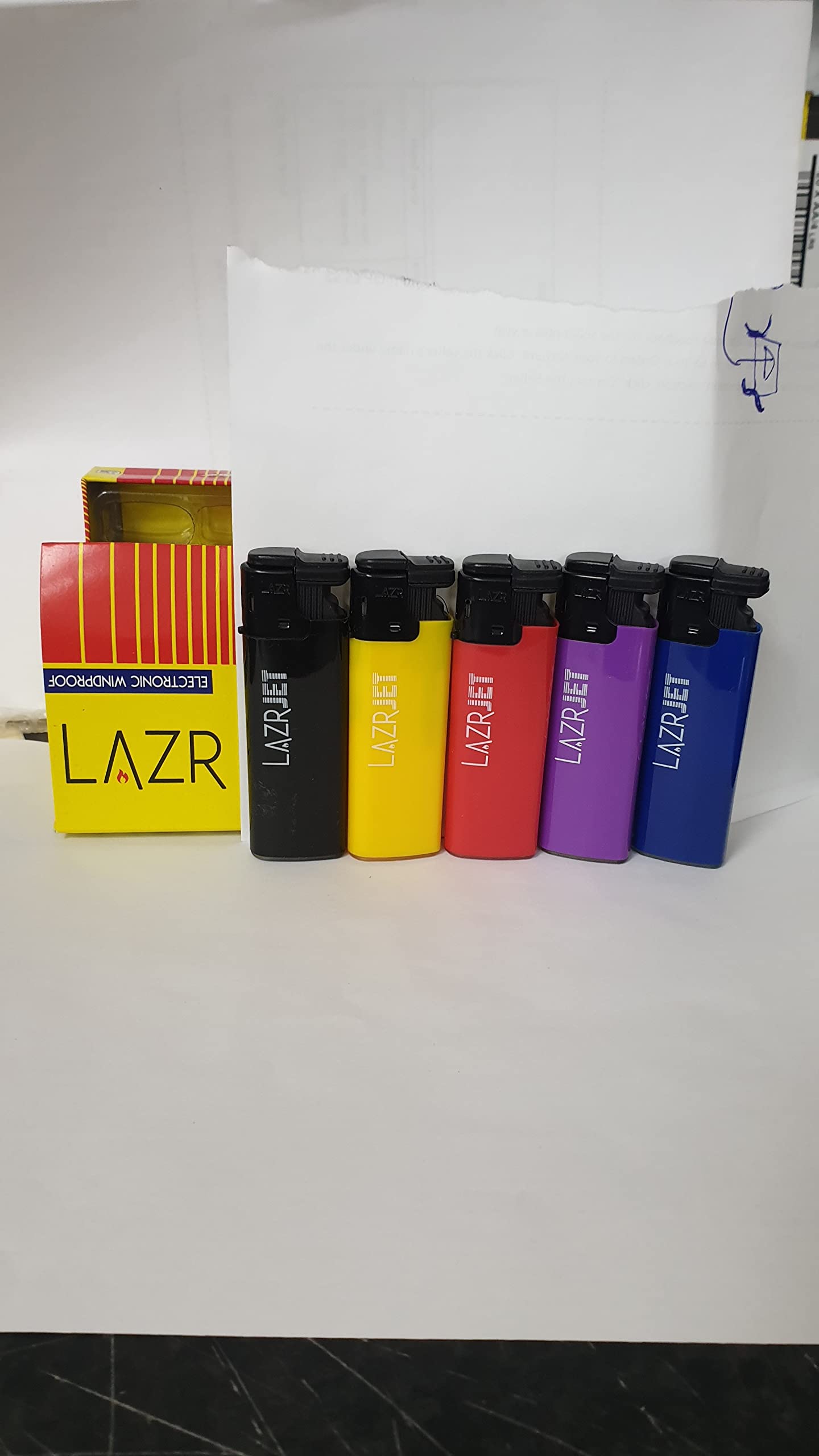 5 x LAZRJET Windproof Turboo Lighters Powerful Refillable Black Blue Red Purple Yellow Electric Refillable Lighter GREAT GIFT SET LIGHTER