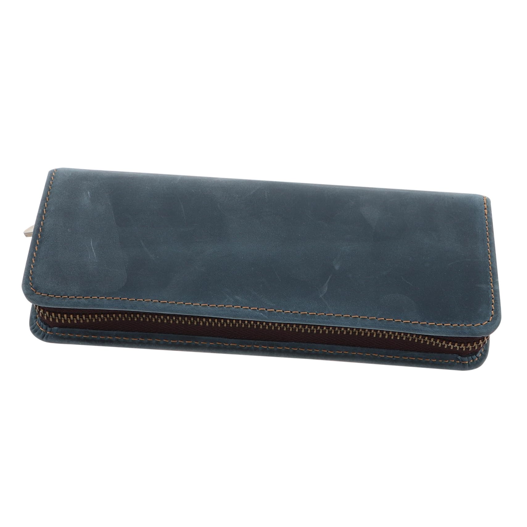 Sewroro Estuche de Cuero para Lápices Organizador de Bolígrafos con Diseño Retro Bolsa de Piel para Oficina Escuela y Color Azul