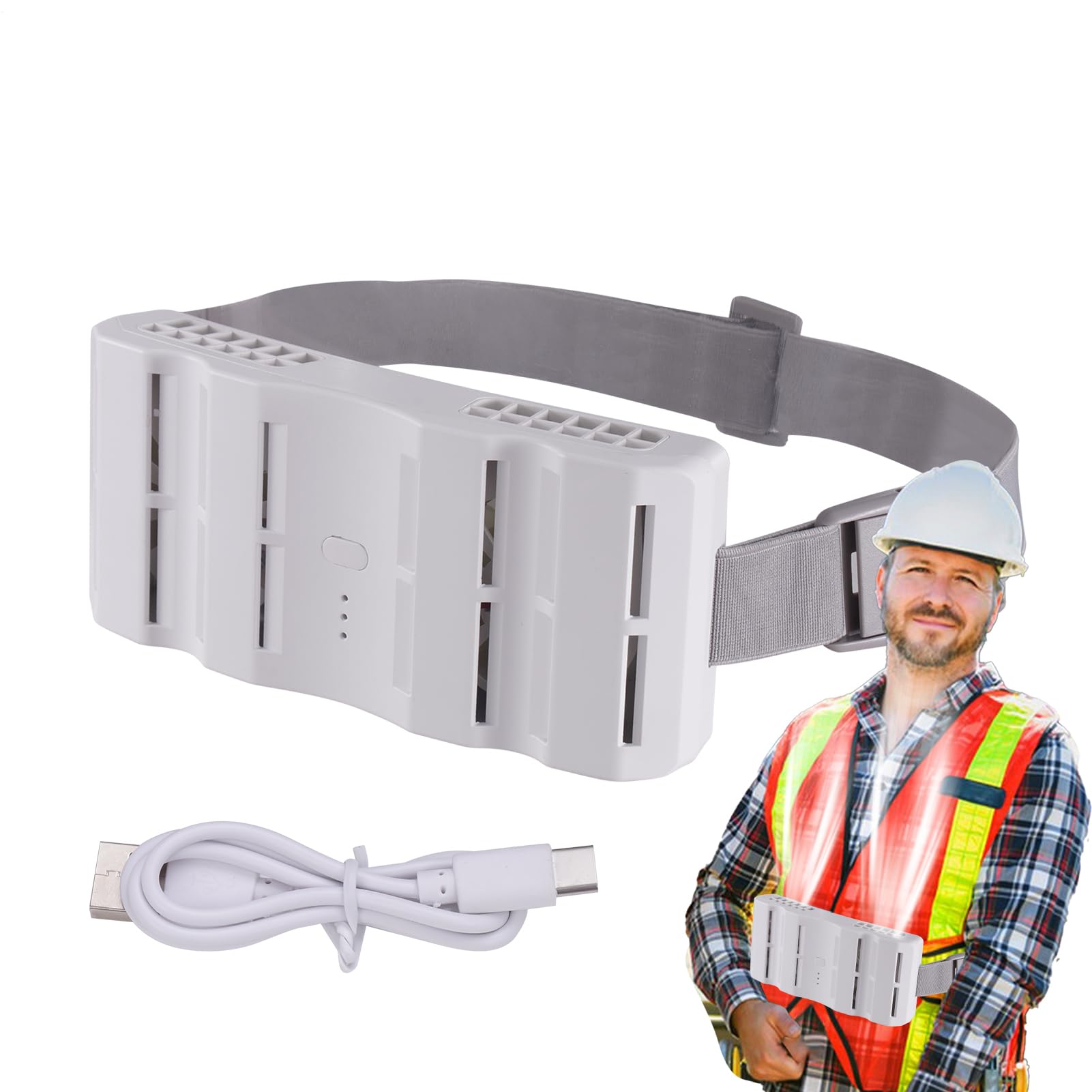 Ventilateur de ceinture portable et rechargeable 3 vitesses à clip de vêtement