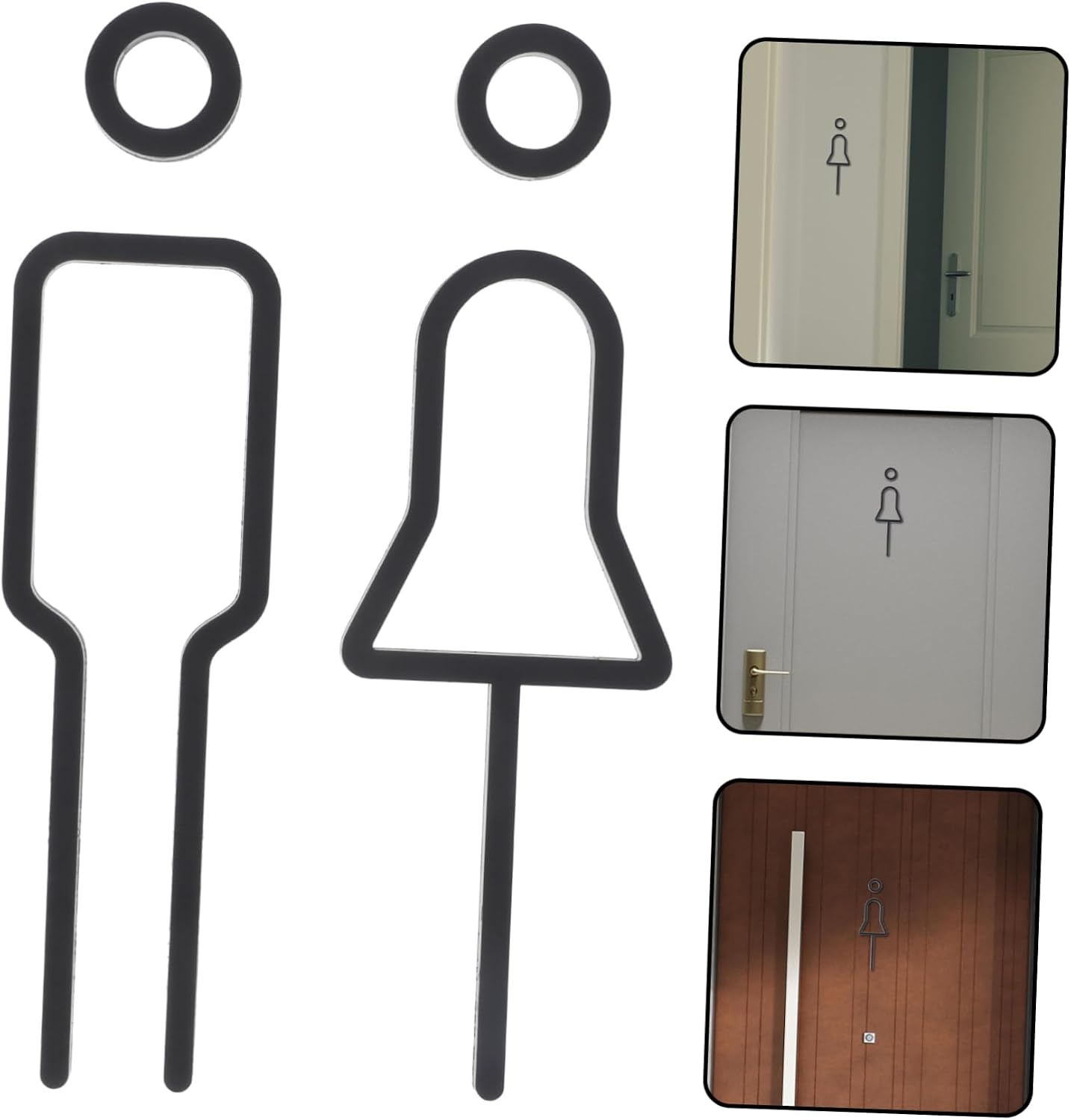 Acrylic Toilet Sign Modern Bathroom Decor Funny Washroom Door Signs for Home His Hers Restroom Identification Easy Install Restroom