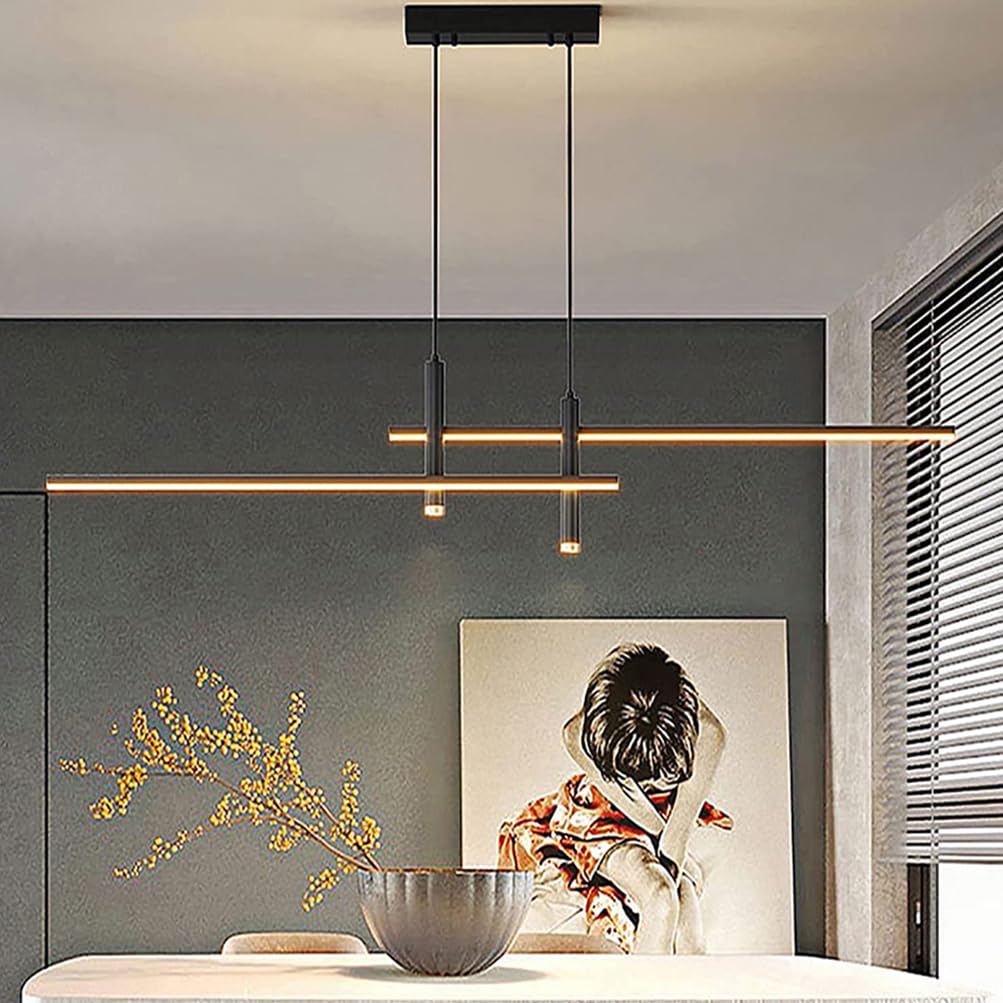 Nowoczesna lampa wisząca LED do jadalni, ściemniana 3000 K-6500 K, regulowana wysokość, pilot zdalnego sterowania, stylowy żyrandol do kuchni, salonu, eleganckie oświetlenie domu